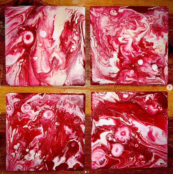 Red Ceramic Coaster